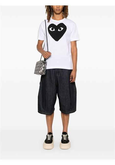 t-shirt black heart unisex bianco COMME DES GARÇONS PLAY | AX-T070-0511